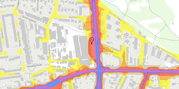 Trafikstøjkort på Søndre Fasanvej 90, 1. 106, 2500 Valby