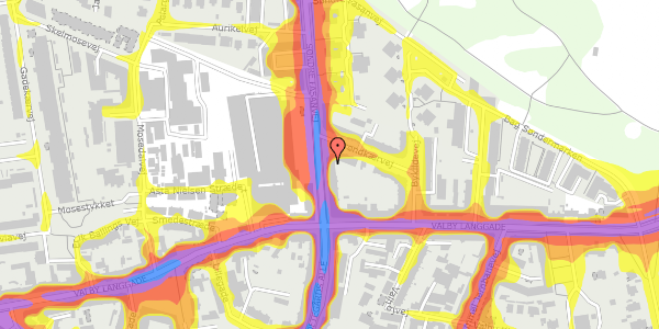 Trafikstøjkort på Søndre Fasanvej 93, 1. tv, 2500 Valby