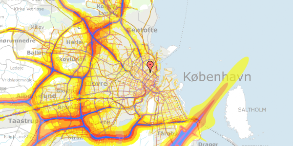 Trafikstøjkort på Søpassagen 8, 1. , 2100 København Ø