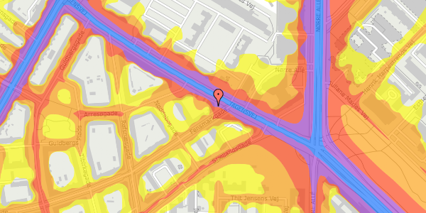 Trafikstøjkort på Tagensvej 15, st. th, 2200 København N