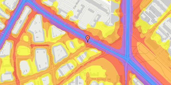 Trafikstøjkort på Tagensvej 15, st. 45, 2200 København N