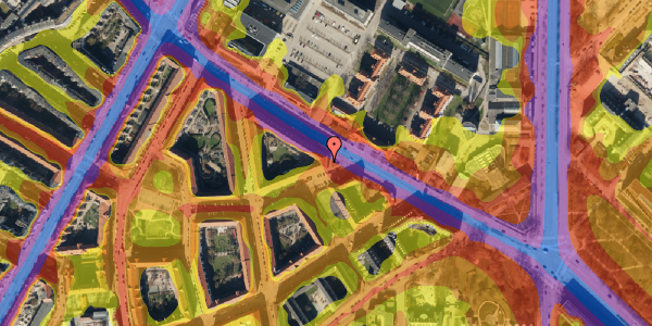 Trafikstøjkort på Tagensvej 17, 1. tv, 2200 København N