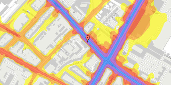 Trafikstøjkort på Tagensvej 47, 2. 11, 2200 København N