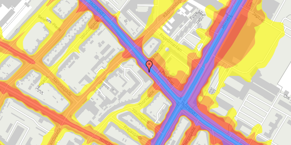 Trafikstøjkort på Tagensvej 47, 2. 15, 2200 København N