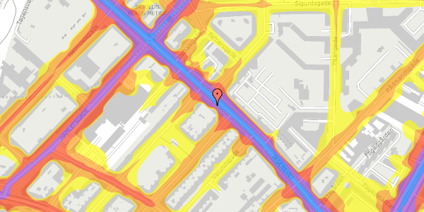 Trafikstøjkort på Tagensvej 75, 3. th, 2200 København N