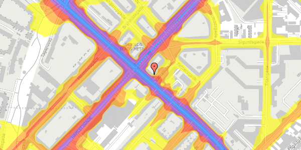 Trafikstøjkort på Tagensvej 96, st. th, 2200 København N