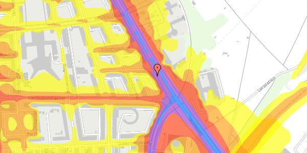 Trafikstøjkort på Tagensvej 169, 3. th, 2400 København NV