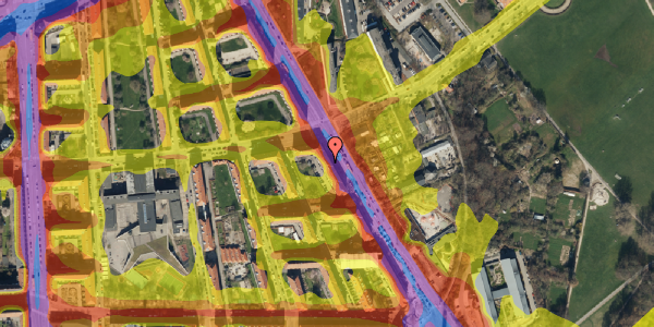 Trafikstøjkort på Tagensvej 183, 3. th, 2400 København NV