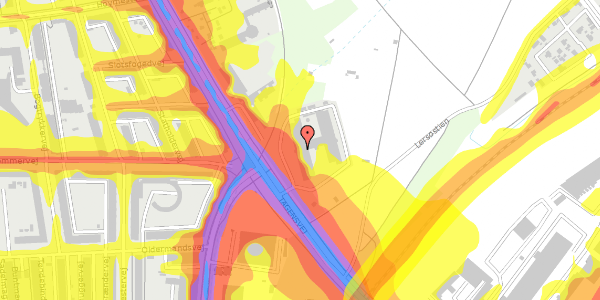 Trafikstøjkort på Tagensvej 186, st. 11, 2400 København NV