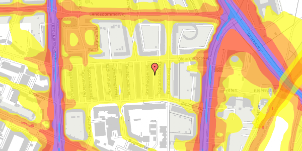 Trafikstøjkort på Teglbrændervej 7, st. th, 2400 København NV