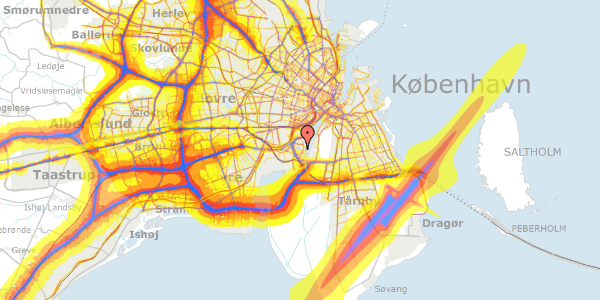 Trafikstøjkort på Teglholm Allé 15, st. , 2450 København SV