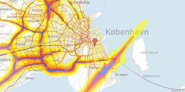 Trafikstøjkort på Telemarksgade 7, 4. tv, 2300 København S