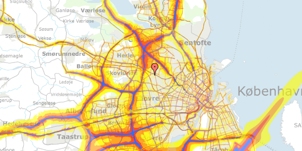 Trafikstøjkort på Tersløsevej 36, 2700 Brønshøj