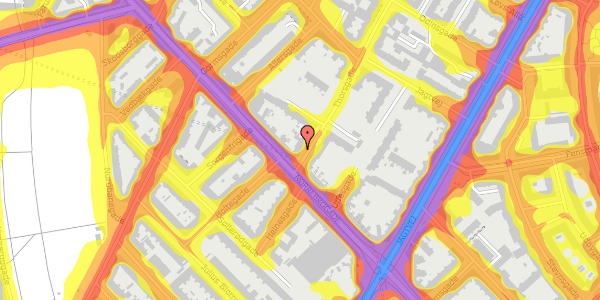 Trafikstøjkort på Thorsgade 1, 3. th, 2200 København N