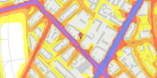 Trafikstøjkort på Thorsgade 1, 4. th, 2200 København N