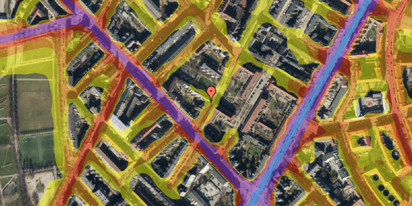 Trafikstøjkort på Thorsgade 5, 3. th, 2200 København N