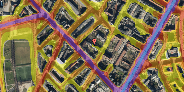 Trafikstøjkort på Thorsgade 13, 3. , 2200 København N