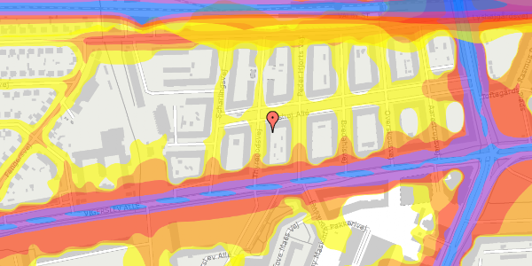 Trafikstøjkort på Thyregodsvej 10, 1. th, 2500 Valby