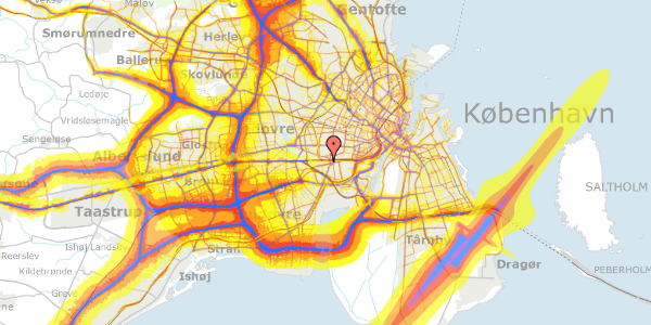 Trafikstøjkort på Thyregodsvej 18, 1. th, 2500 Valby