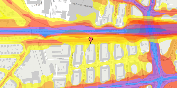 Trafikstøjkort på Thyregodsvej 24, 4. th, 2500 Valby