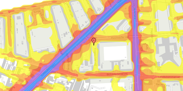 Trafikstøjkort på Tingskrivervej 19, 1. th, 2400 København NV