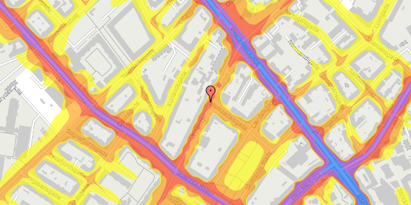 Trafikstøjkort på Tingvej 14, 2. tv, 2300 København S