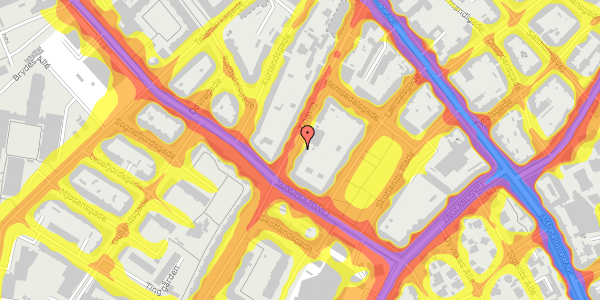 Trafikstøjkort på Tingvej 25, 3. tv, 2300 København S