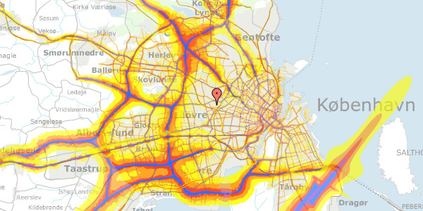 Trafikstøjkort på Tirsbækvej 4, 2720 Vanløse