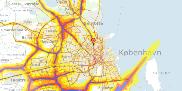 Trafikstøjkort på Titangade 3K, 3. tv, 2200 København N