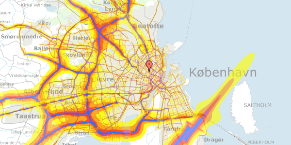 Trafikstøjkort på Tjørnegade 10, st. tv, 2200 København N