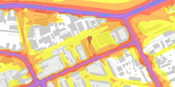 Trafikstøjkort på Tjørnerækken 8, 3. th, 2300 København S