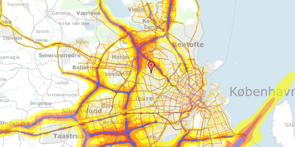 Trafikstøjkort på Toftagervej 7, 2700 Brønshøj