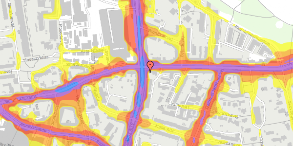 Trafikstøjkort på Toftegårds Allé 1, 1. , 2500 Valby