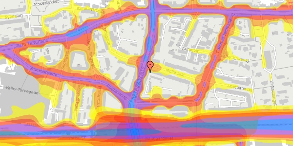 Trafikstøjkort på Toftegårds Allé 19, st. 1, 2500 Valby