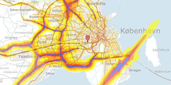 Trafikstøjkort på Toftegårds Allé 20, 2. th, 2500 Valby