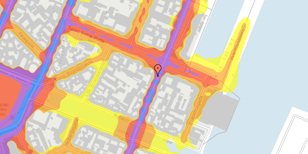 Trafikstøjkort på Toldbodgade 21, 3. , 1253 København K