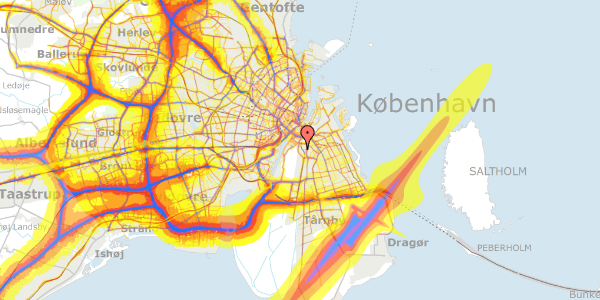 Trafikstøjkort på Tom Kristensens Vej 10, 1. 111, 2300 København S