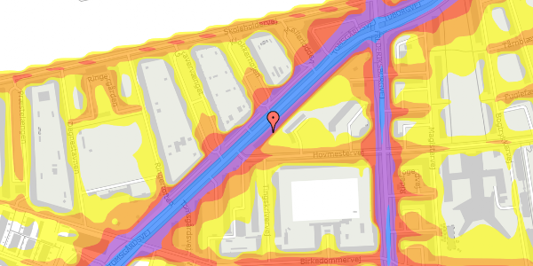 Trafikstøjkort på Tomsgårdsvej 74, st. th, 2400 København NV