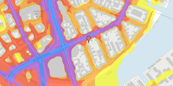 Trafikstøjkort på Tordenskjoldsgade 21, 2. th, 1055 København K