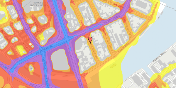 Trafikstøjkort på Tordenskjoldsgade 24, 1. th, 1055 København K