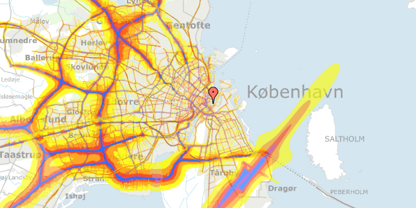 Trafikstøjkort på Tordenskjoldsgade 27, 1. th, 1055 København K