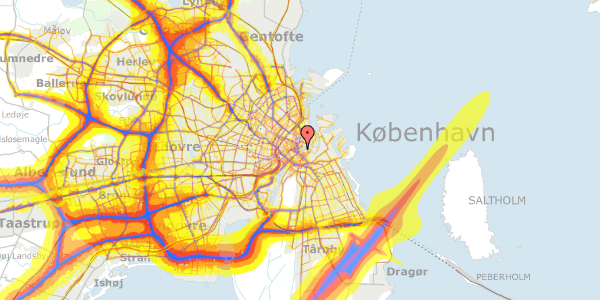 Trafikstøjkort på Tordenskjoldsgade 27, 2. th, 1055 København K