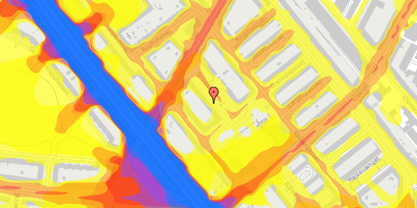 Trafikstøjkort på Tornsangervej 5, 1. th, 2400 København NV