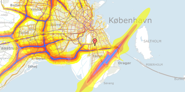 Trafikstøjkort på Toskiftevej 7, st. v, 2300 København S