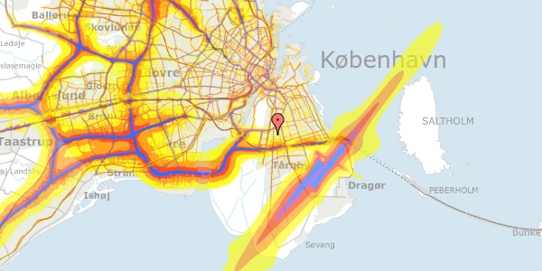 Trafikstøjkort på Toskiftevej 109, 2300 København S