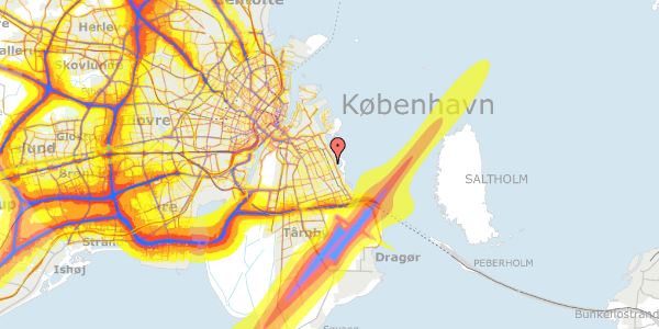 Trafikstøjkort på Tovelillevej 85, 2300 København S