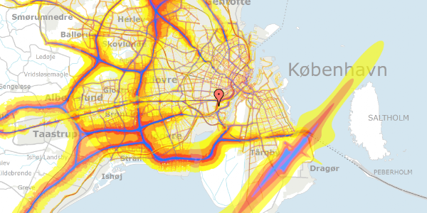 Trafikstøjkort på Tranehavegård 6, 3. tv, 2450 København SV