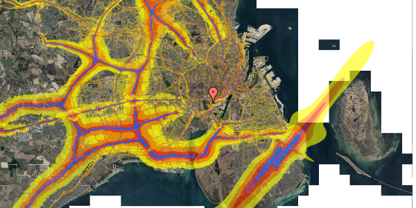 Trafikstøjkort på Tranehavegård 29, 1. mf, 2450 København SV