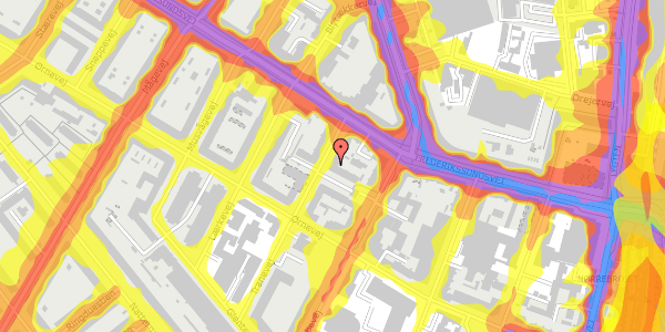 Trafikstøjkort på Tranevej 5, 3. th, 2400 København NV