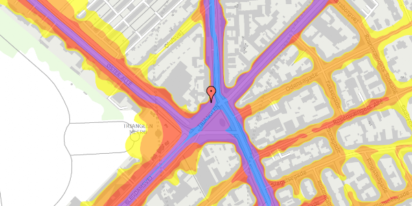 Trafikstøjkort på Trianglen 2, st. 1, 2100 København Ø